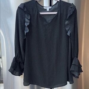 Counterparts Black and White Polka Dot Blouse